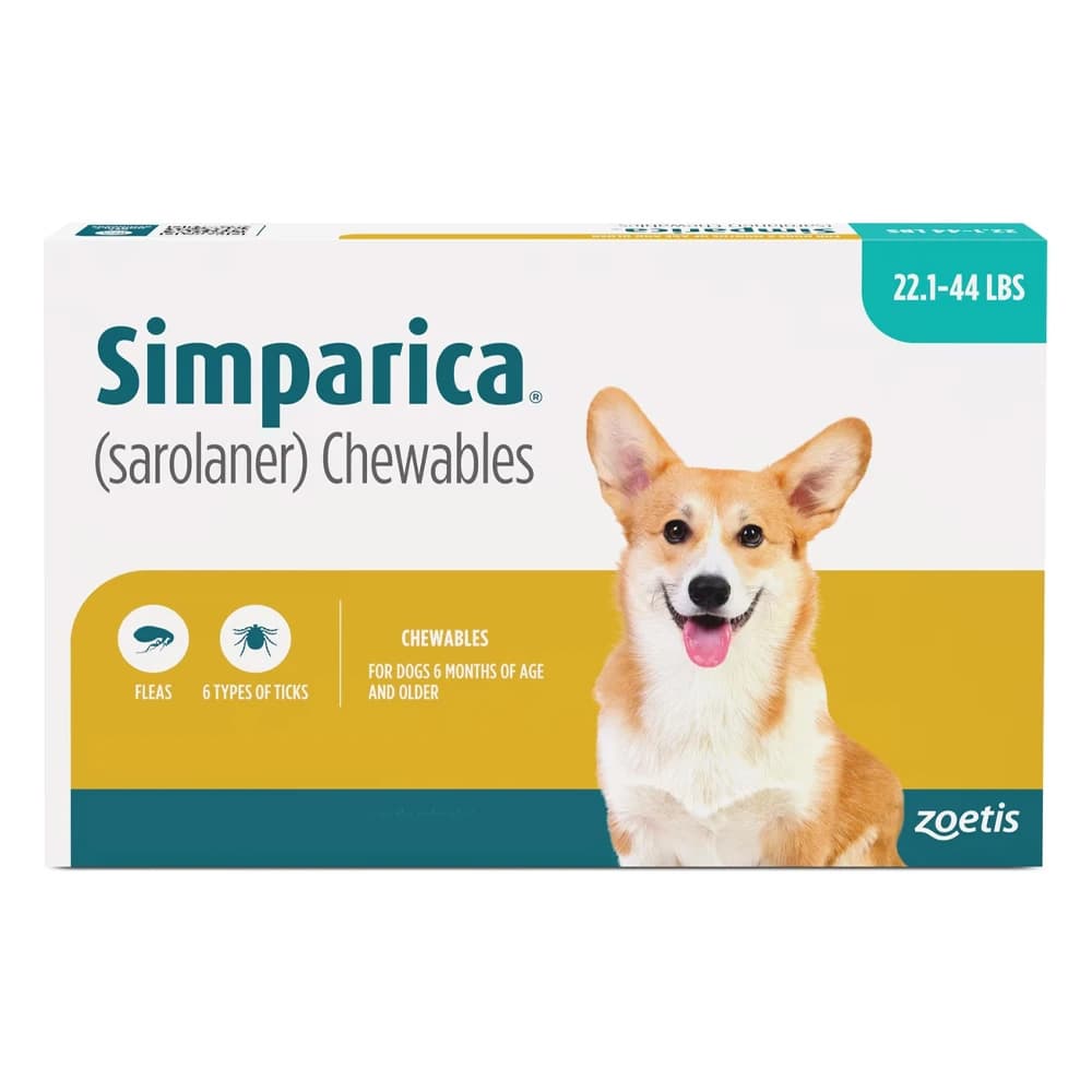 Simparica Chewables For Dogs 22.1-44 Lbs (Blue) 6 Doses
