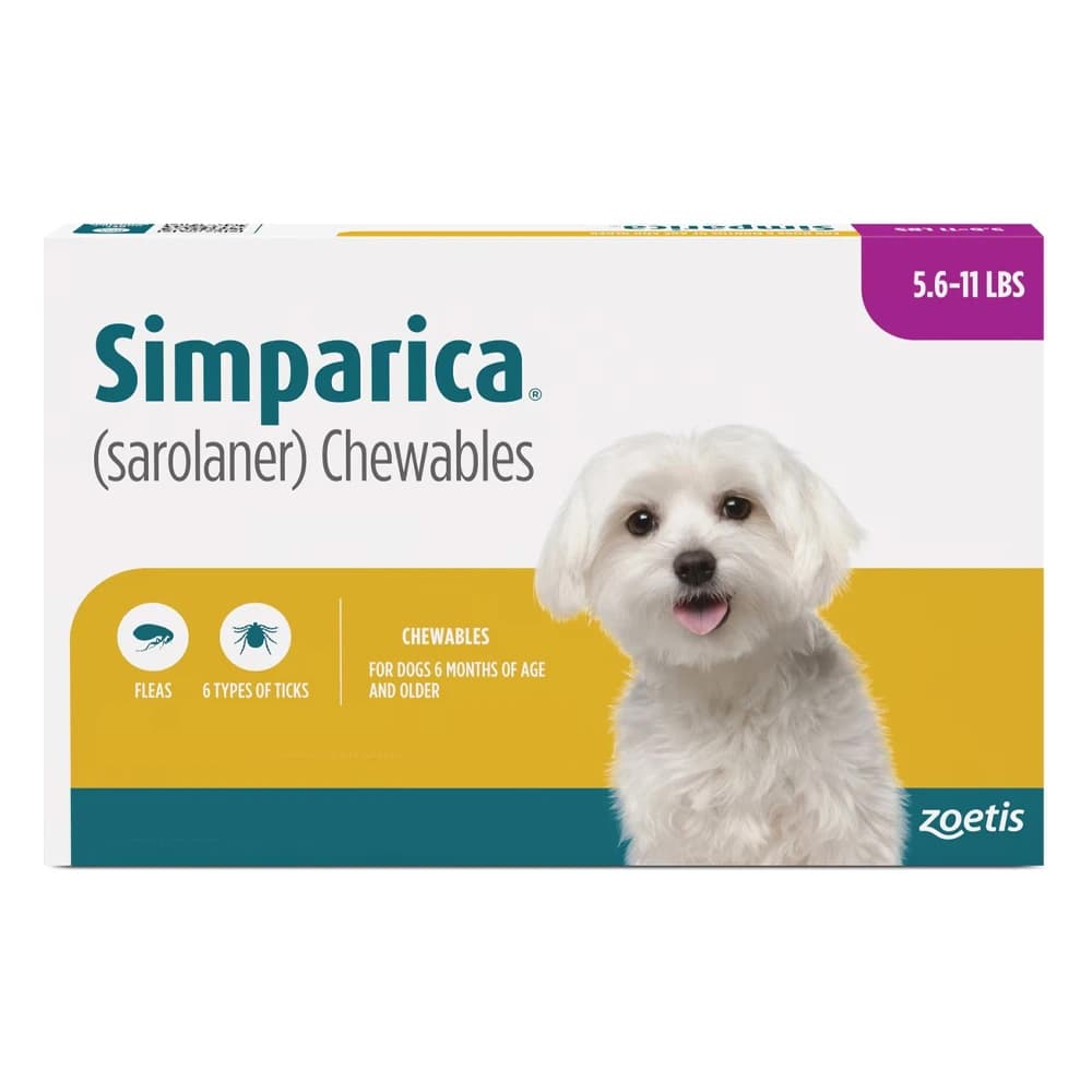 Simparica Chewables For Dogs 5.6-11 Lbs (Purple) 3 Doses