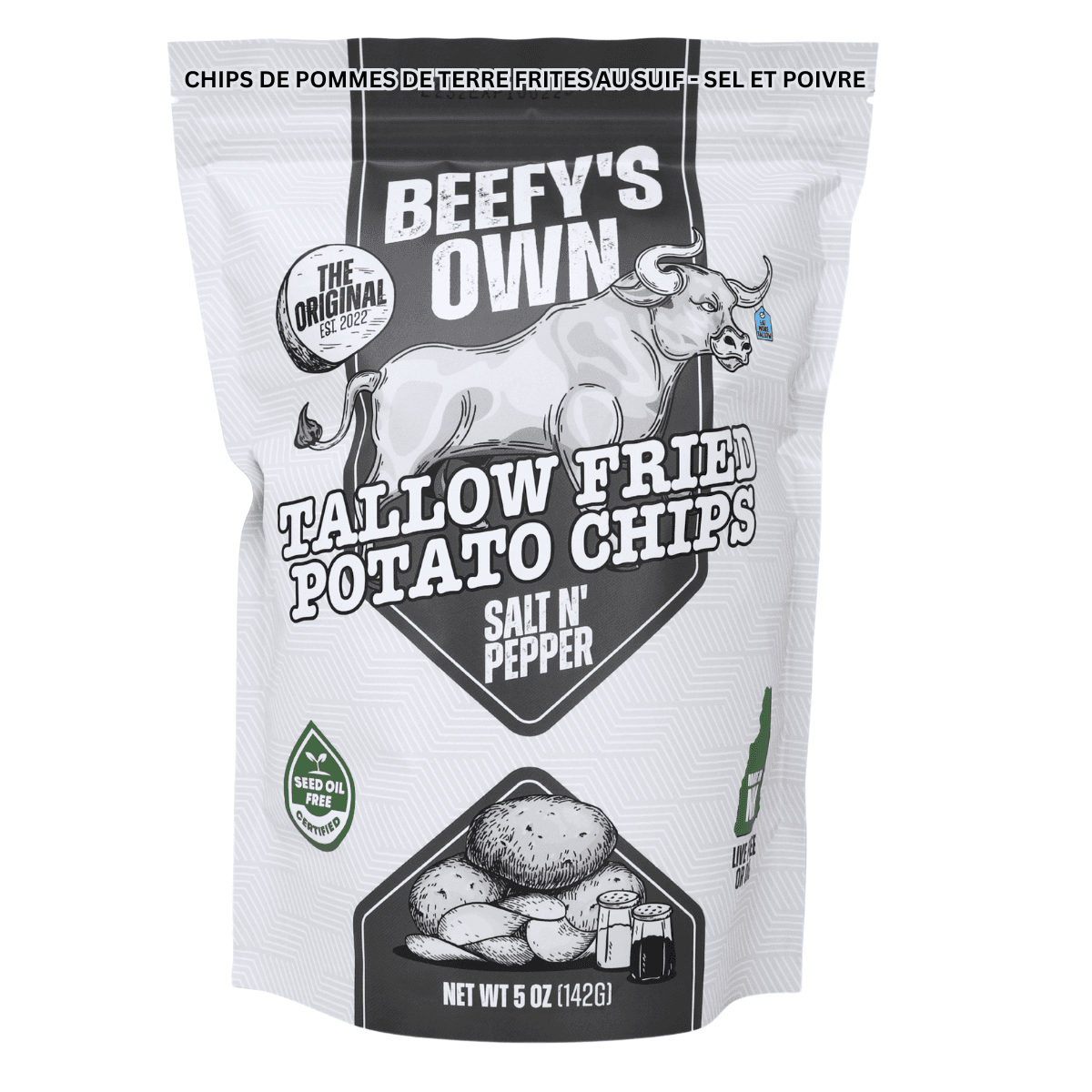 Beefy’s Own Tallow Fried Potato Chips Salt N’ Pepper, 142g