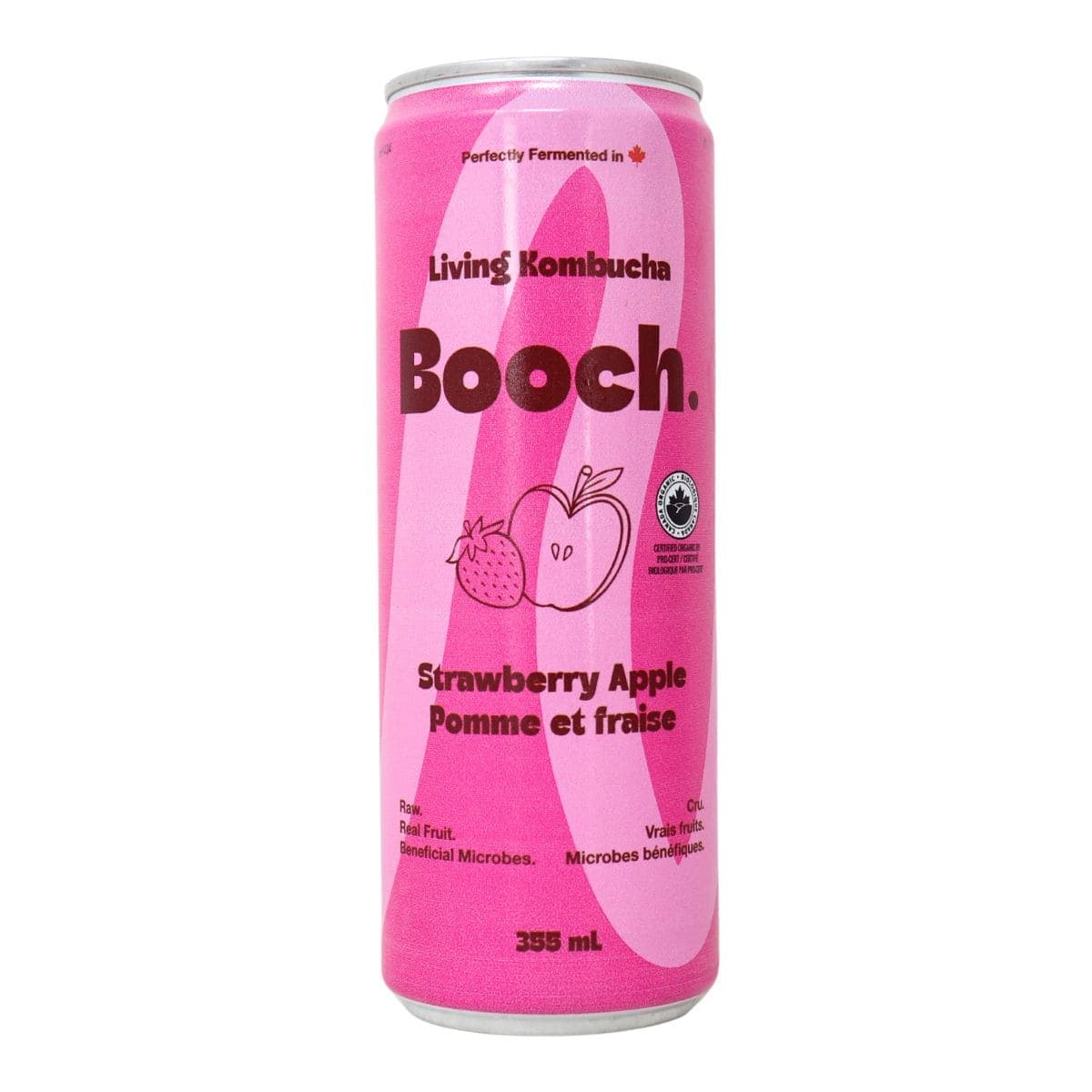 Booch Organic Living Kombucha Strawberry Apple, 355 mL