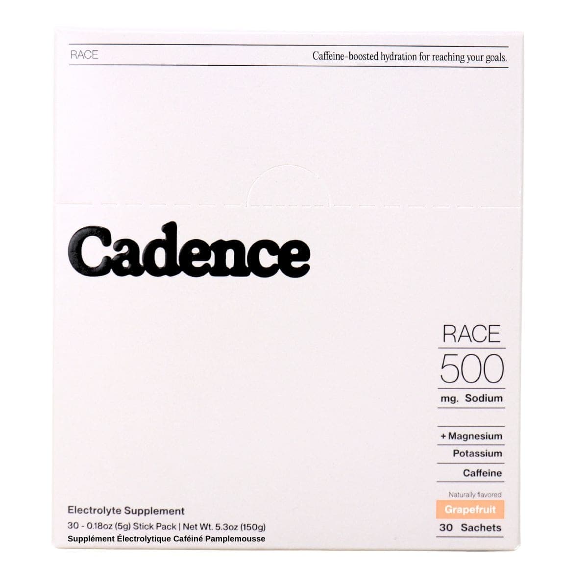 Cadence Race Caffeinated Electrolyte Supplement Grapefruit, 30 sachets