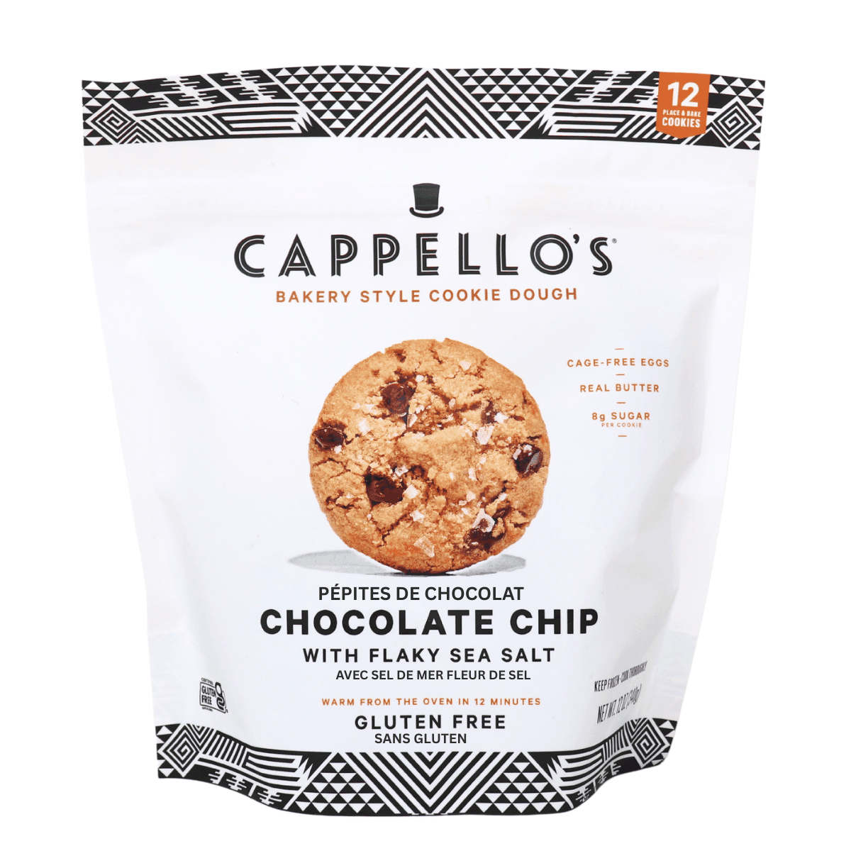 Cappello’s Gluten-Free Cookie Dough Chocolate Chip With Flaky Sea Salt, 340g