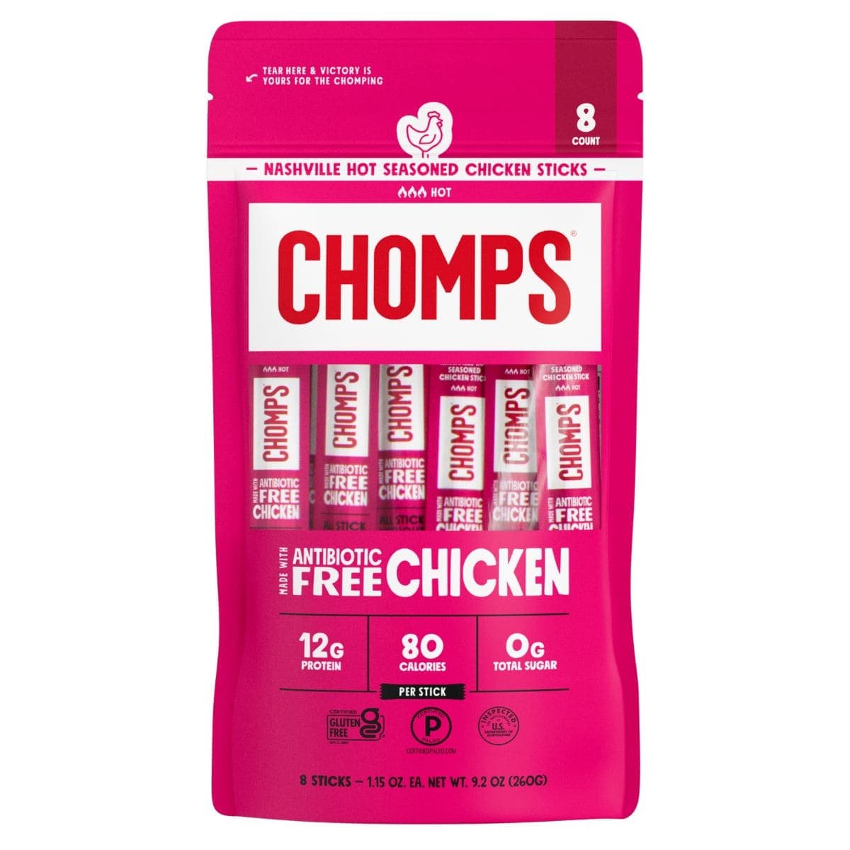 Chomps Antibiotic-Free Chicken Jerky Stick Nashville, 8 Sticks