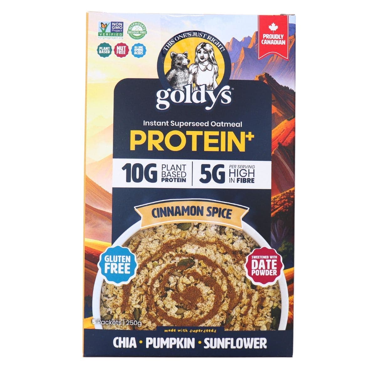 Goldy’s Protein+ Instant Superseed Oatmeal Cinnamon Spice, 5 Packets