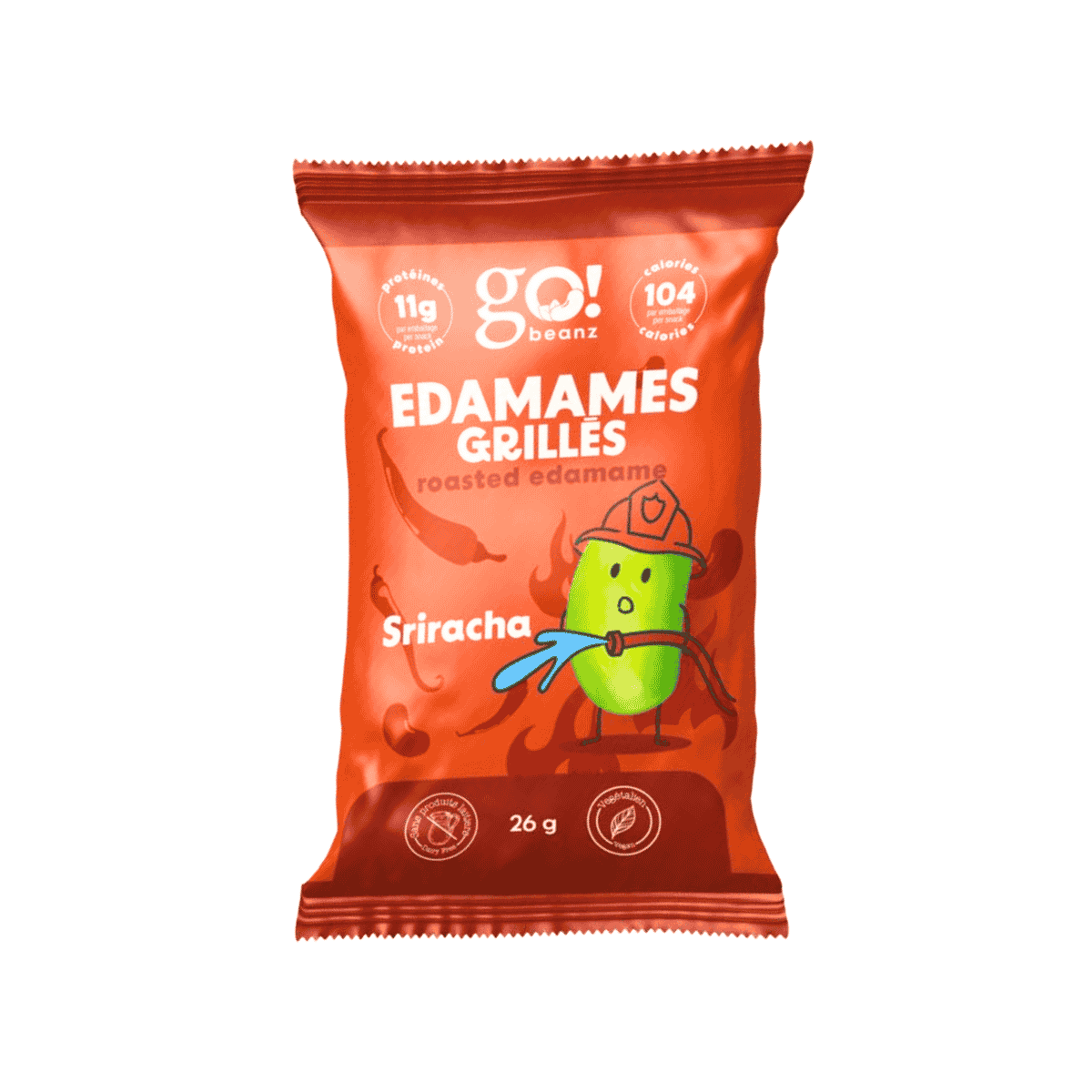 Go! Beanz High Protein Roasted Edamame Beans Snack Sriracha, 26g