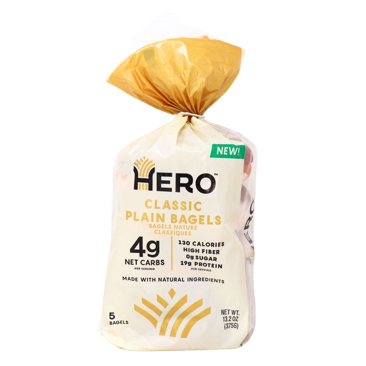 Hero Low-Carb Bagels Classic Plain, 5 Bagels