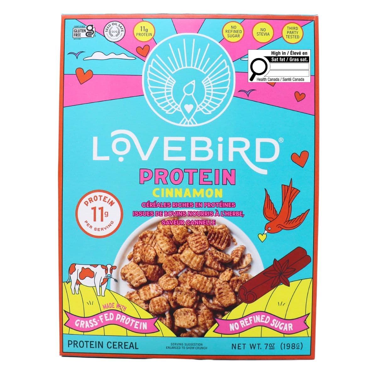 Lovebird Grass-Fed High-Protein Cereal Cinnamon, 198g