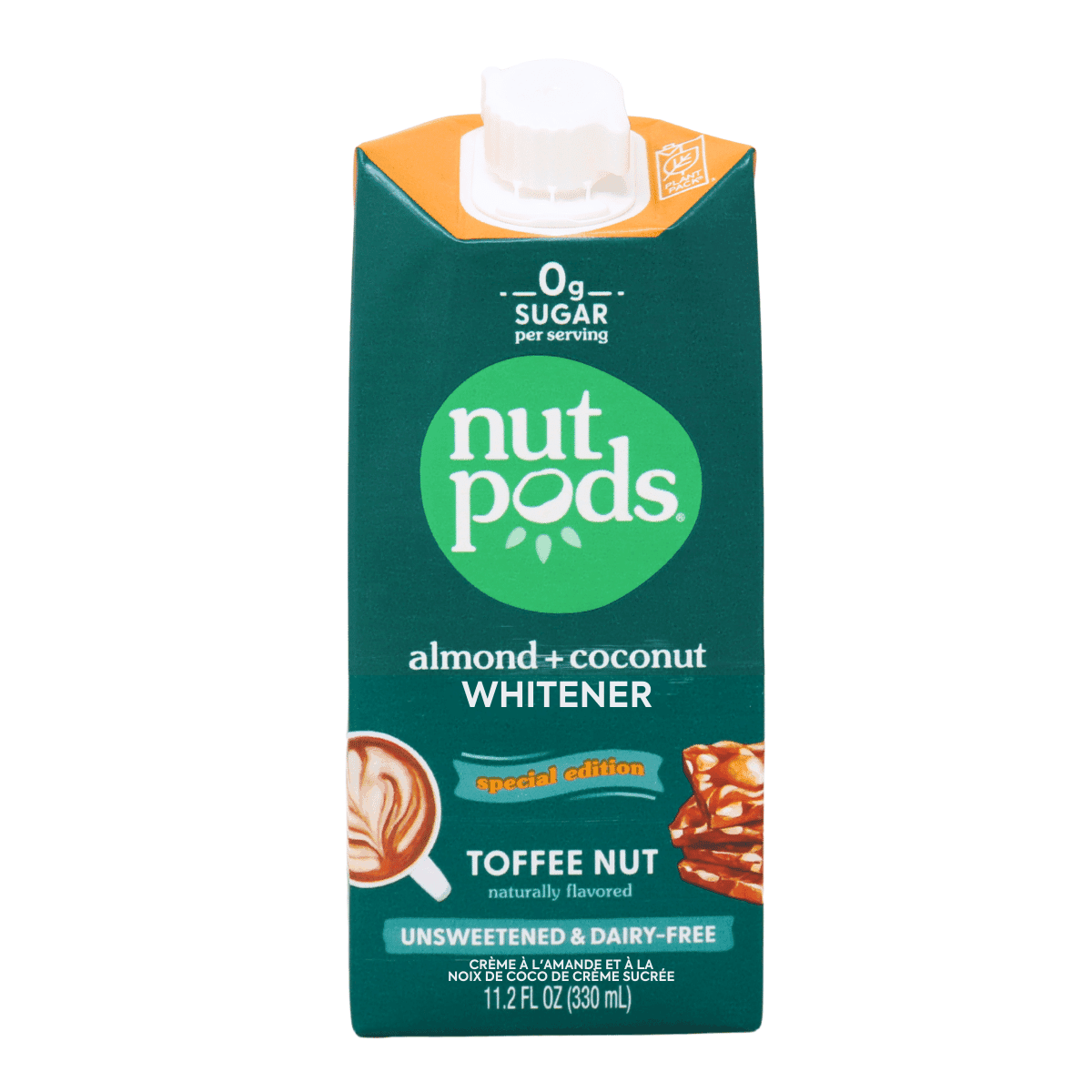 Nutpods Special Edition Unsweetened & Dairy-Free Almond + Coconut Creamer Toffee Nut, 330ml