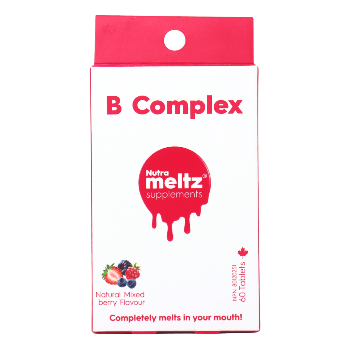 Nutrameltz Meltaway Supplement Tablets Vitamin B Complex Natural Mixed Berry Flavour, 60 Tablets