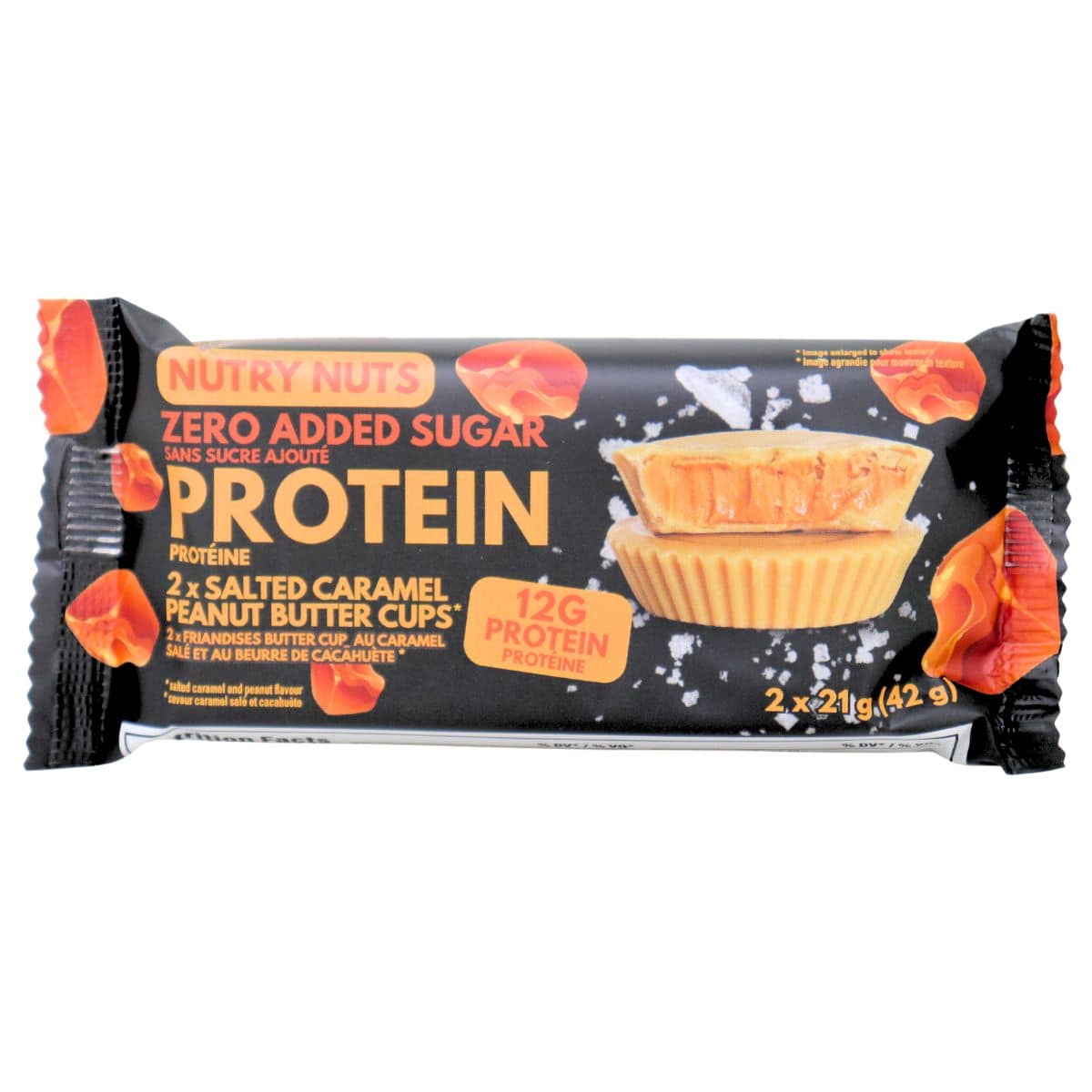 Nutry Nuts Zero Added Sugar Protein Salted Caramel Peanut Butter Cups, 2 cups