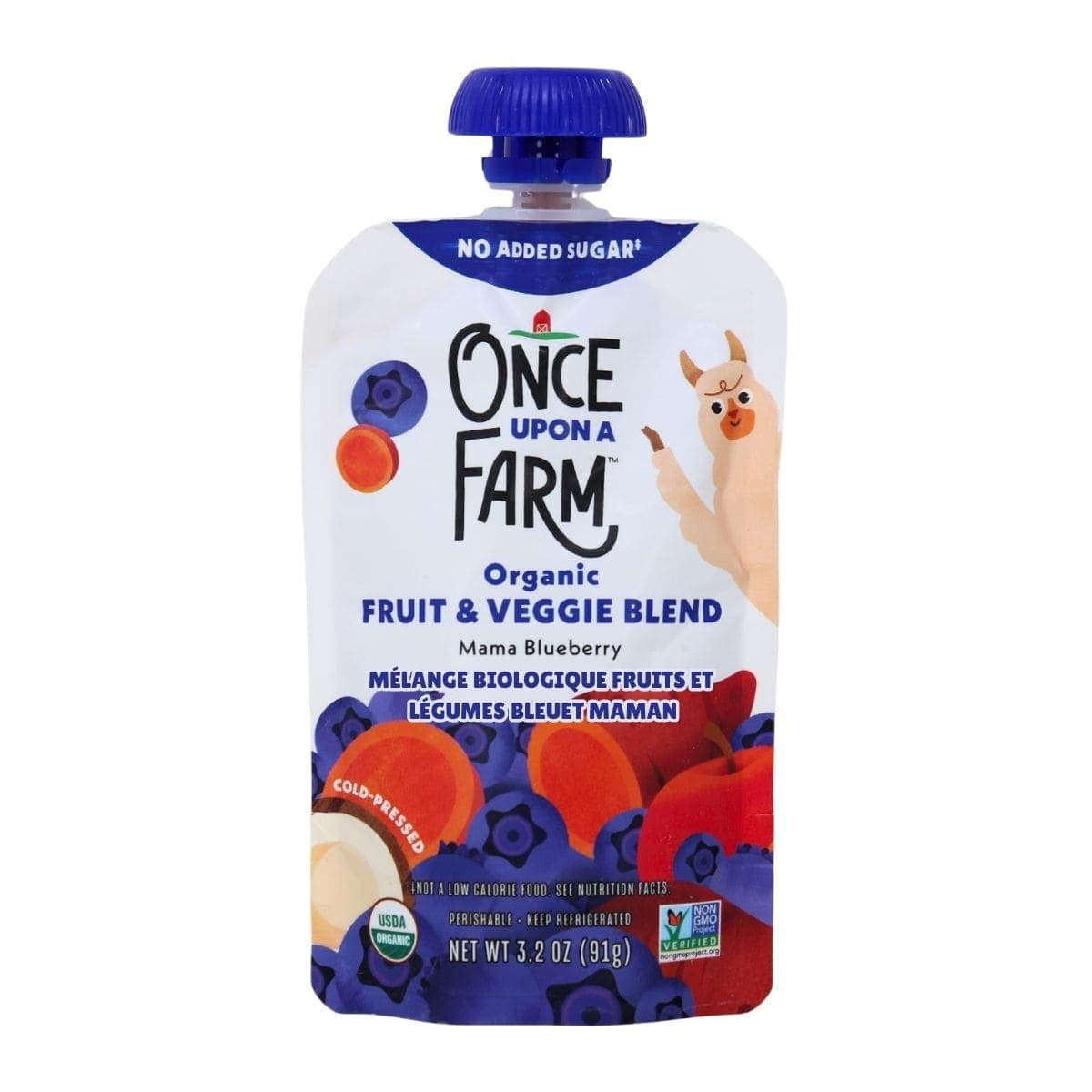 Once Upon a Farm Organic Fruit & Veggie Blend Mama Blueberry, 91 g
