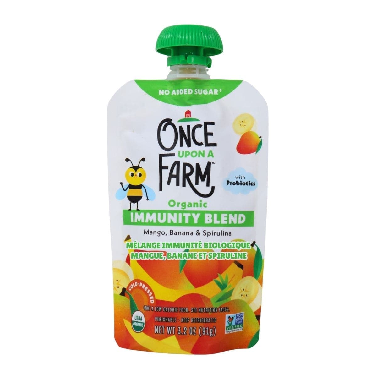 Once Upon a Farm Organic Immunity Blend Mango, Banana & Spirulina, 91 g