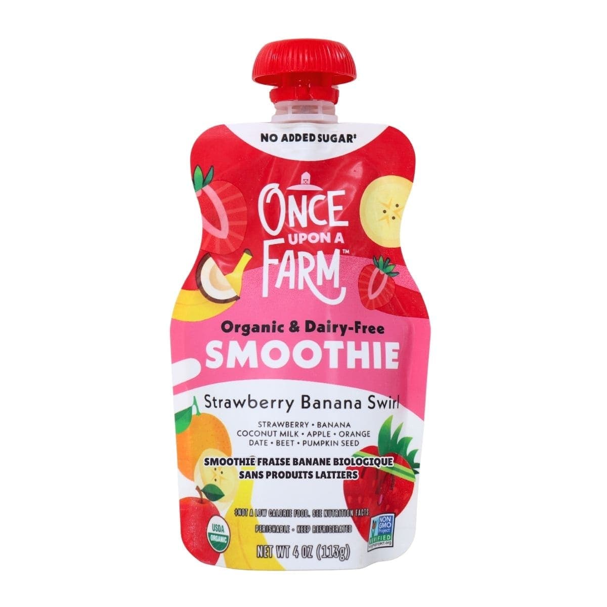 Once Upon a Farm Organic & Dairy-Free Strawberry Banana Swirl, 113 g