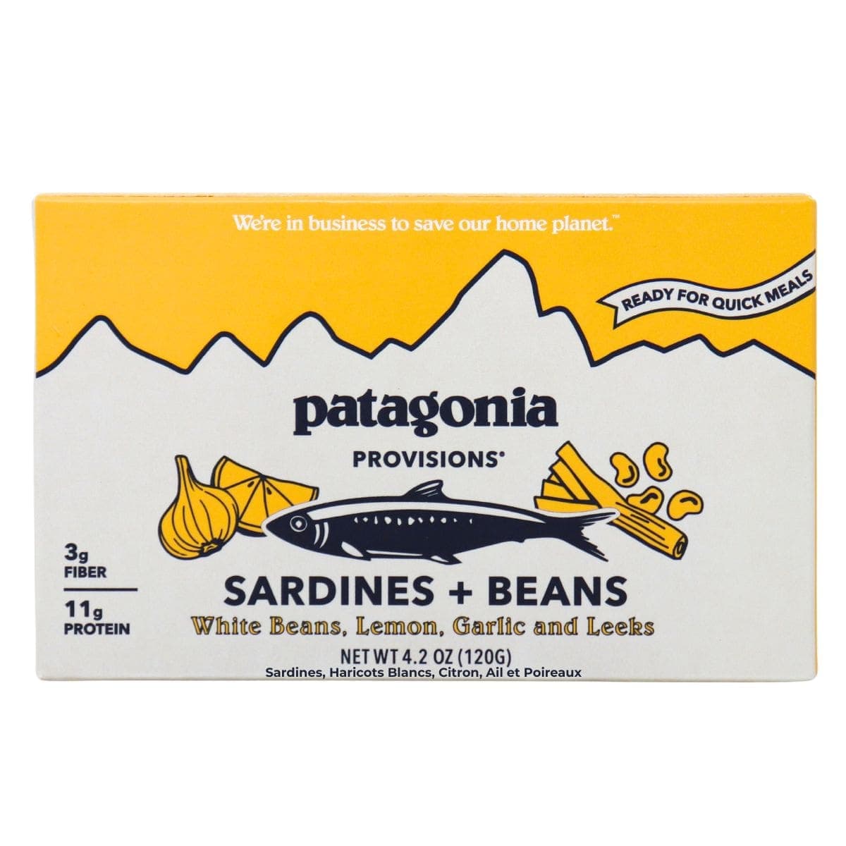 Patagonia Provisions Sardines + White Beans Lemon Garlic & Leeks, 120 g