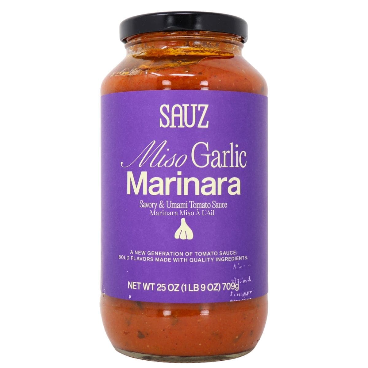 Sauz Savoury & Umami Tomato Sauce Miso Garlic Marinara, 709g