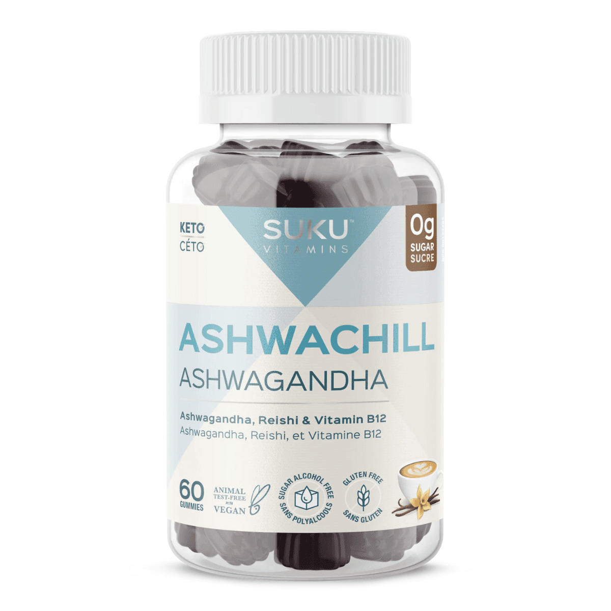 SUKU Vitamins Sugar-Free Gummies Ashwachill, 60 Gummies