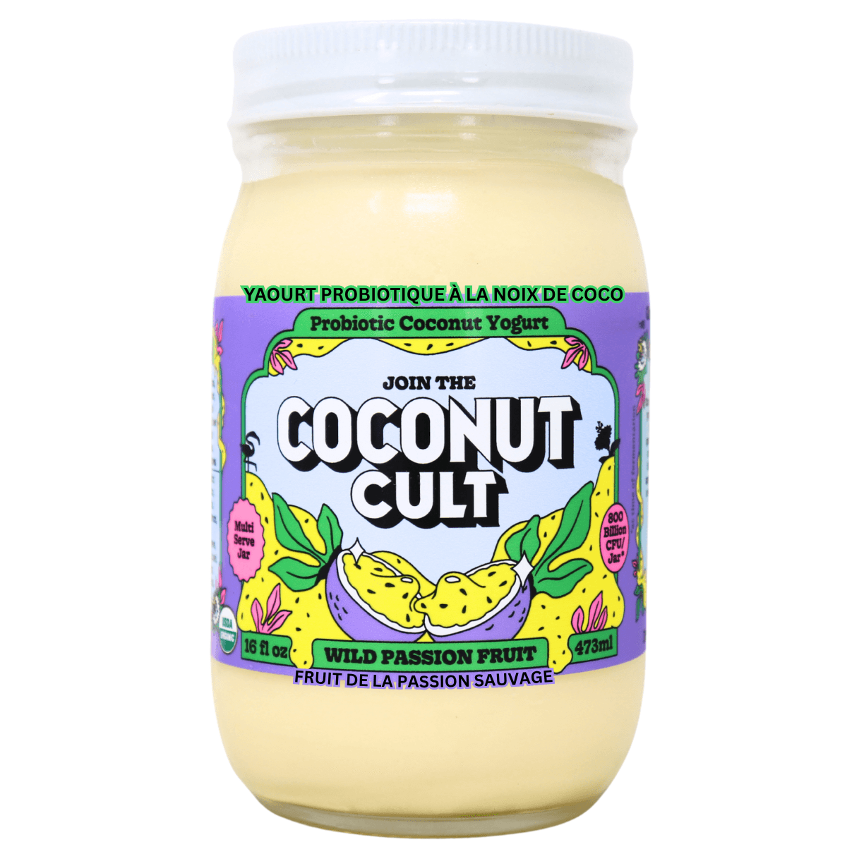 The Coconut Cult Probiotic Coconut Yogurt Wild Passion Fruit, 473mL