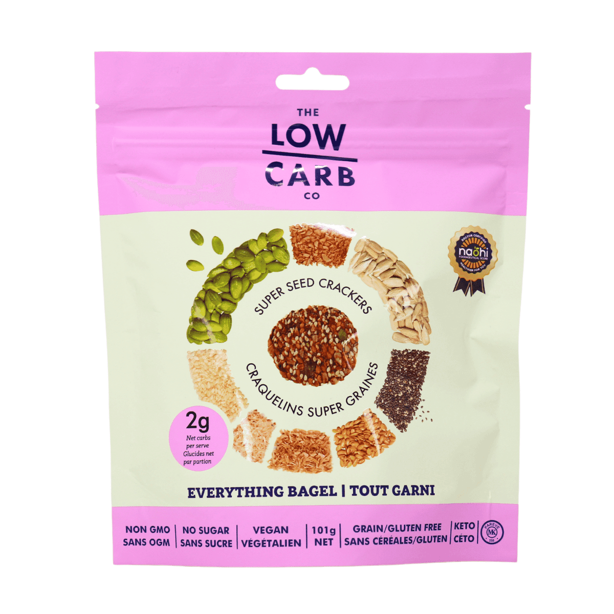 The Low Carb Co Artisan Super Seed Keto Crackers Everything Bagel, 101g