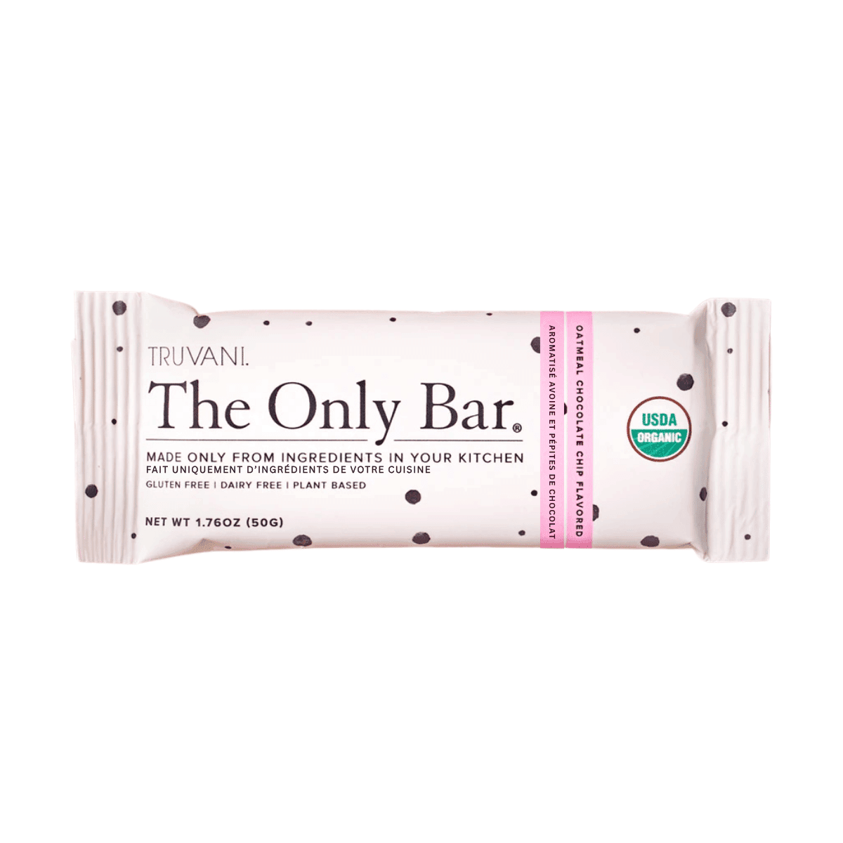 TRUVANI The Only Bar Gluten-Free Snack Bar Oatmeal Chocolate Chip Cookie, 50g