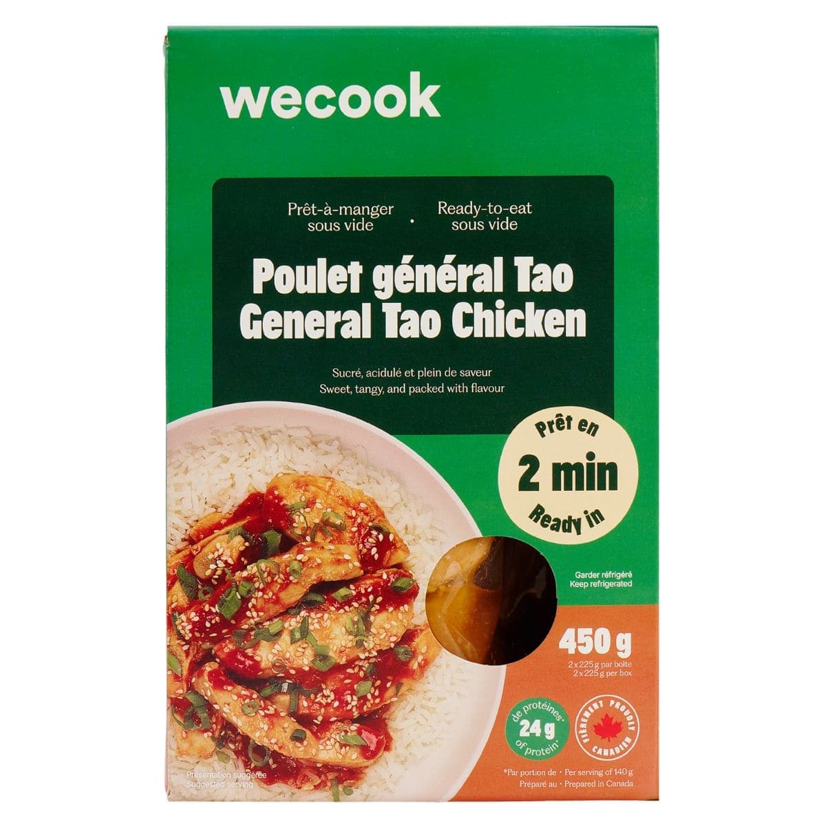 WeCook Ready To Eat Sous Vide Meal General Tao Chicken, 450 g