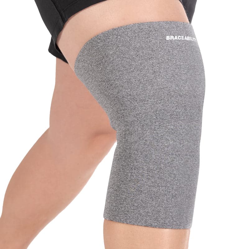 Plus Size Neoprene Knee Compression Sleeve | Large Brace for Arthritis Pain & Support (up to 6XL) - 2XL Gray