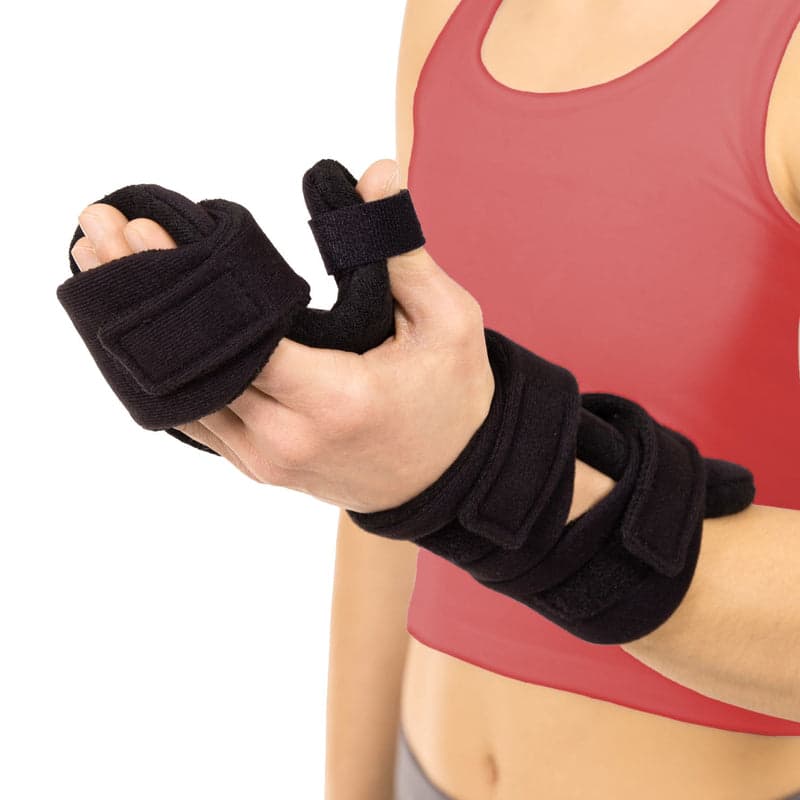 Resting Hand Splint | Soft Wrist and Finger Immobilizer Resting Brace for Stroke and Post-Surgery Recovery - M Right