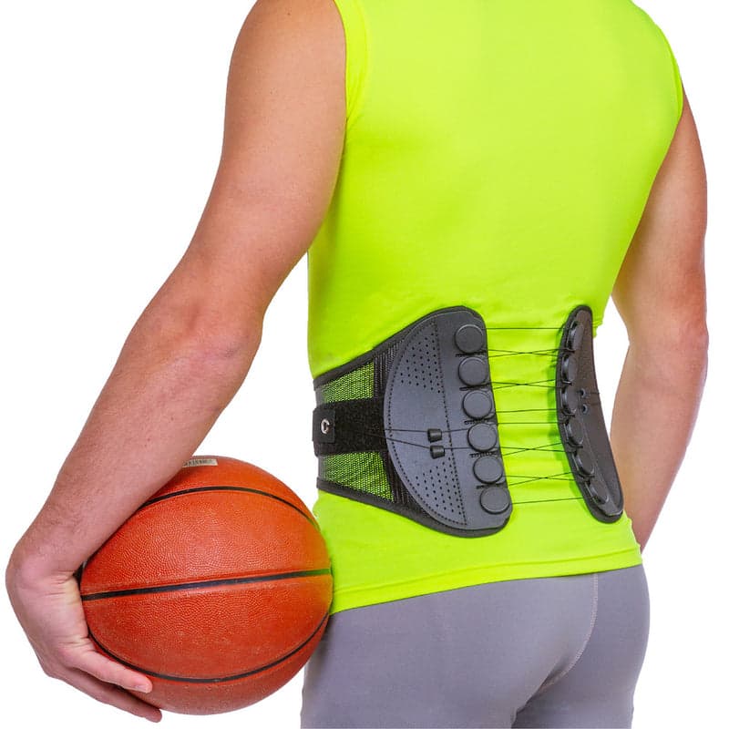 Spine Sport Back Brace | Athletic Lightweight Lumbar Support for Exercising, Kayaking, Running, Golfing, or Working Out - M