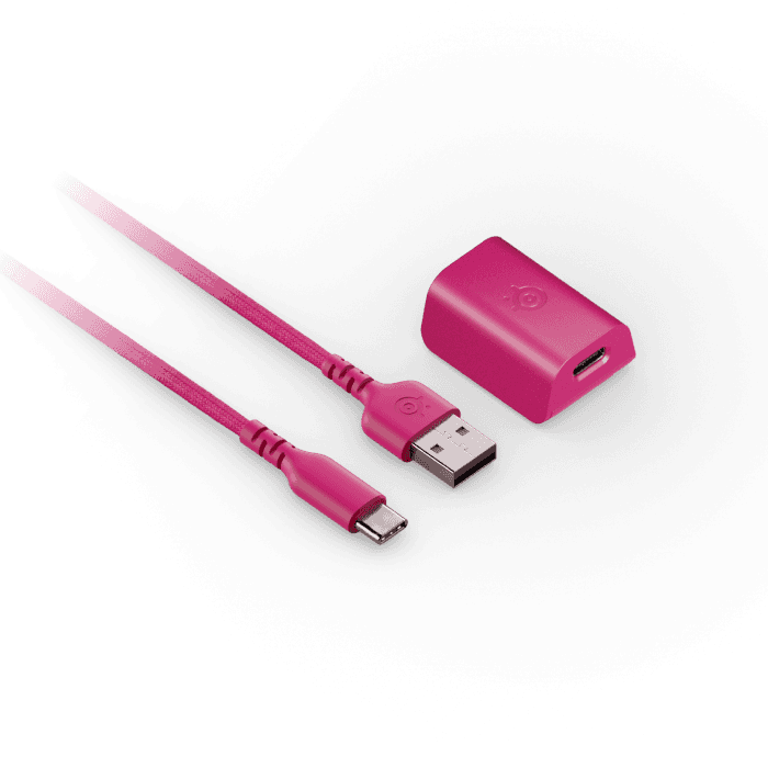 Replacement USB Cable and Adapter for Aerox 3 Wireless Gen 2 | Magenta Haze