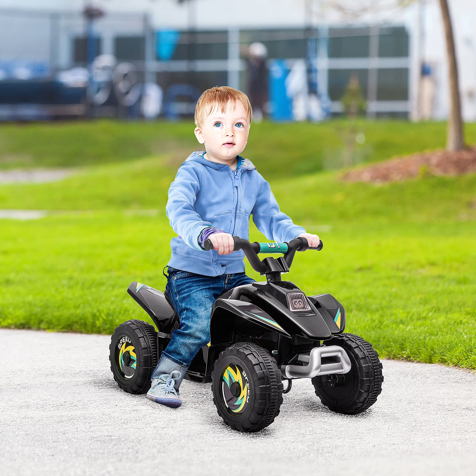 Aosom Kids Ride on ATV, 6V Battery Powered Quad Car with Forward, Reverse Switch, for Boys Girls 18-36 Months, Black | Aosom Canada