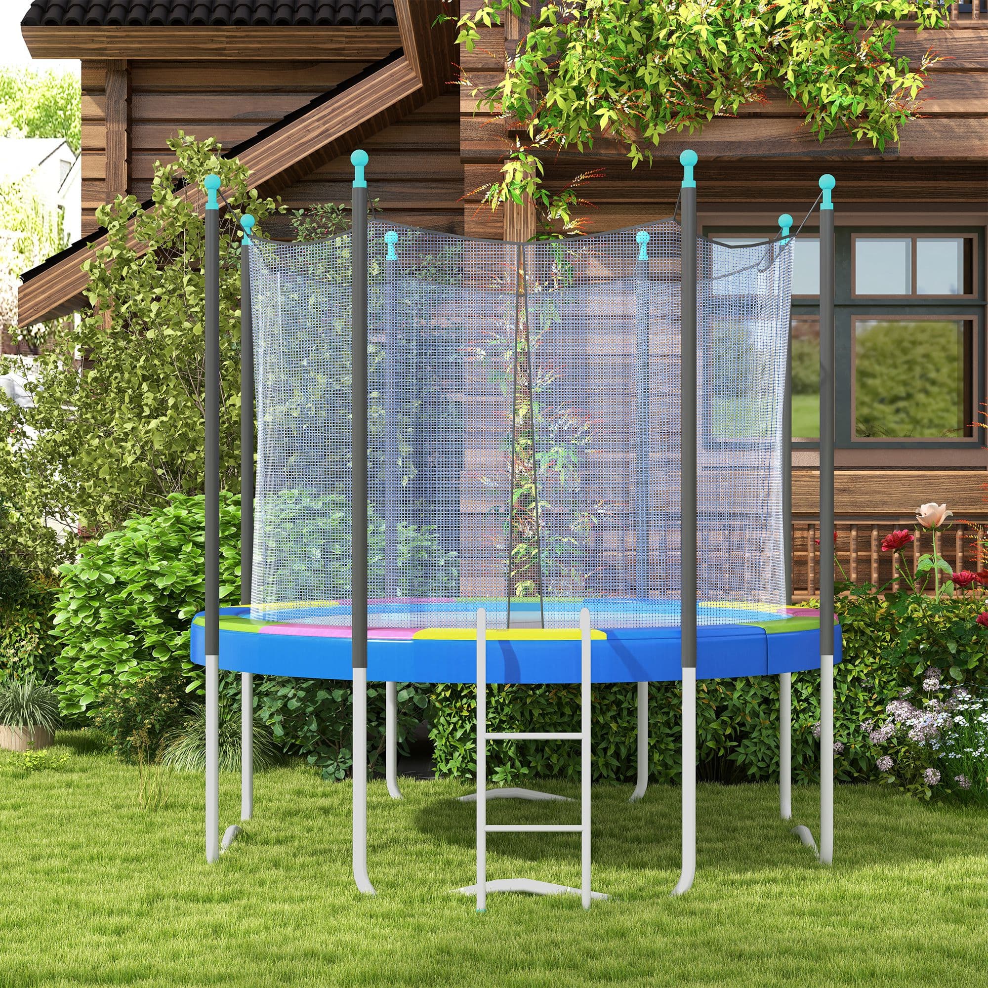 Soozier 12FT Trampoline Spring Cover, Trampoline Pad Replacement, Waterproof and Tear-Resistant Multi-Colored | Aosom Canada