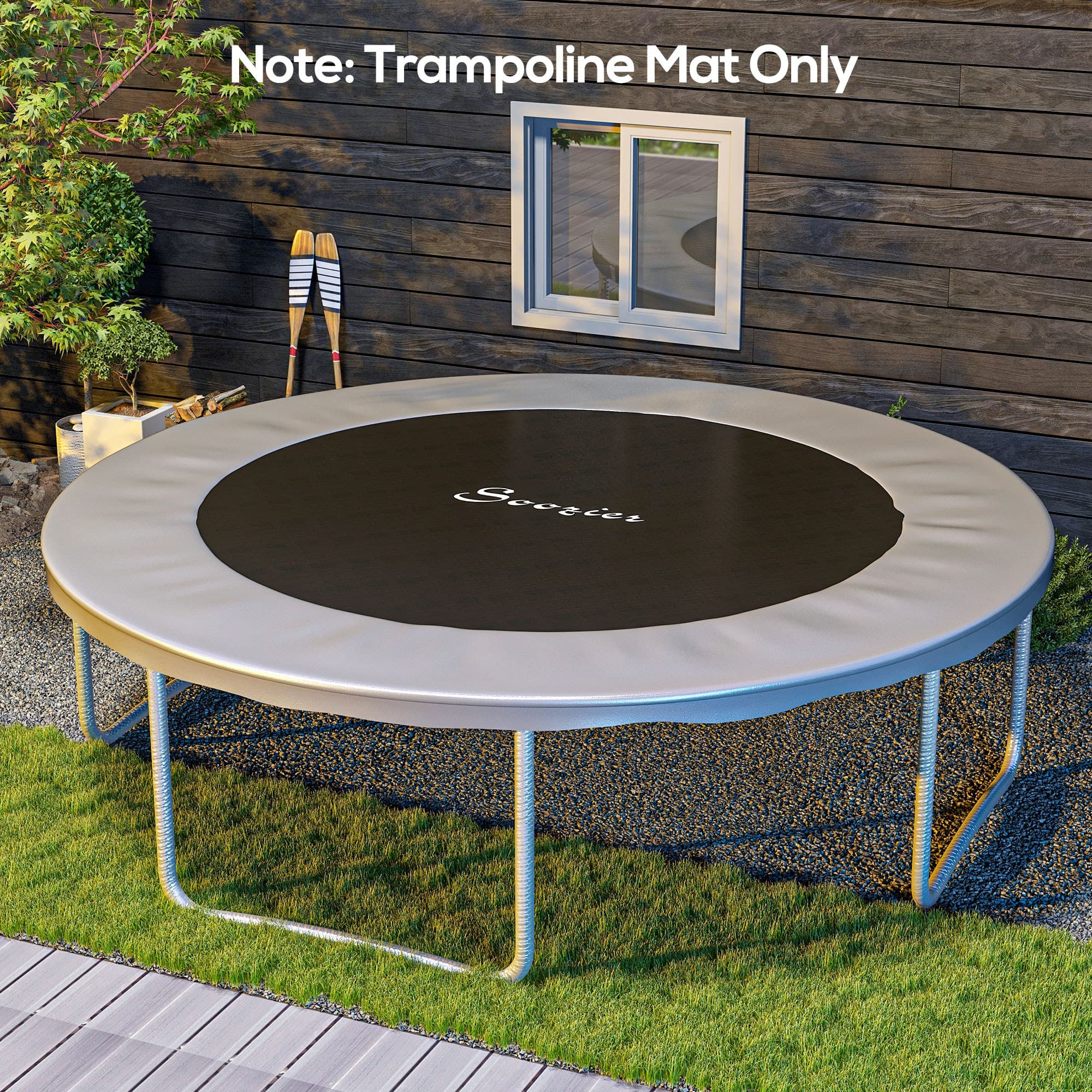 Soozier Trampoline Mat Replacement with Spring Pull Tool and 72 V-Hooks, Fits 12ft Trampoline, Using 5.5" Springs, Orange | Aosom Canada