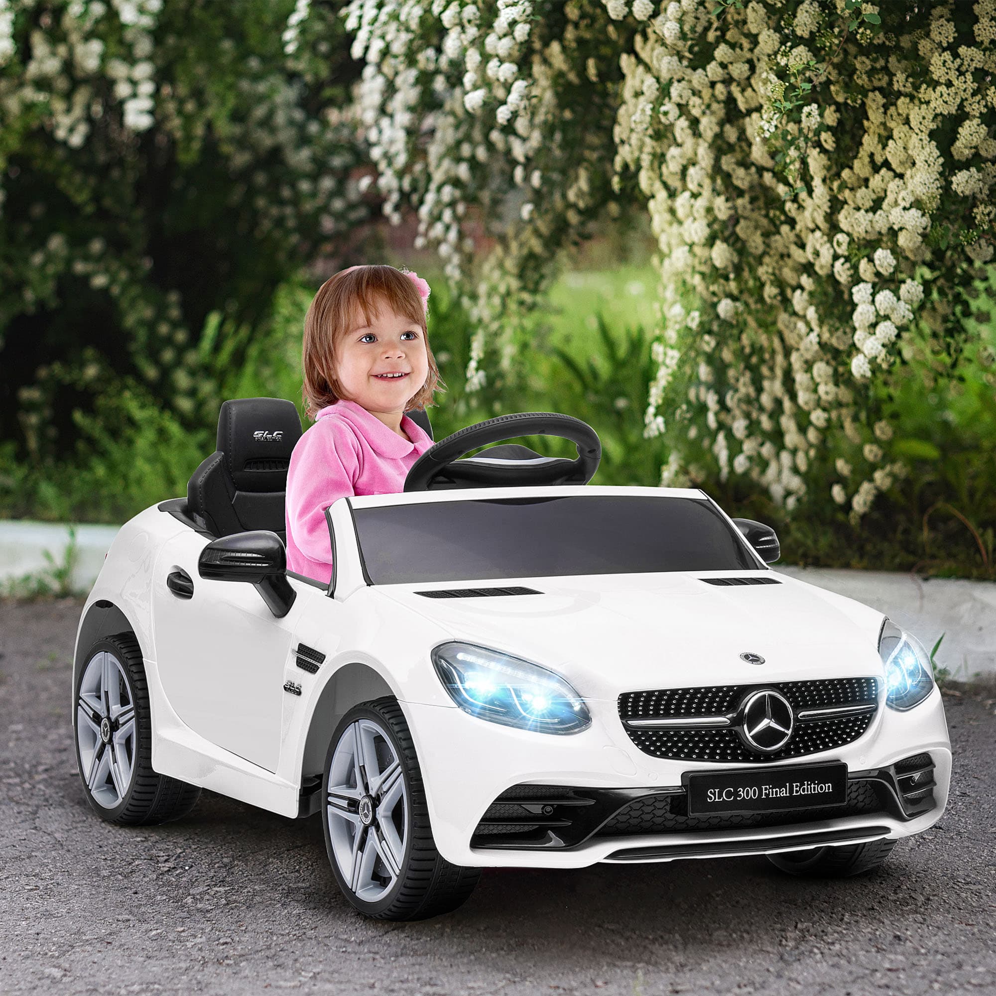 Aosom Kids Ride-On Car: 12V Electric, White, Remote Control, Music, Lights, 3-6 Years | Aosom Canada