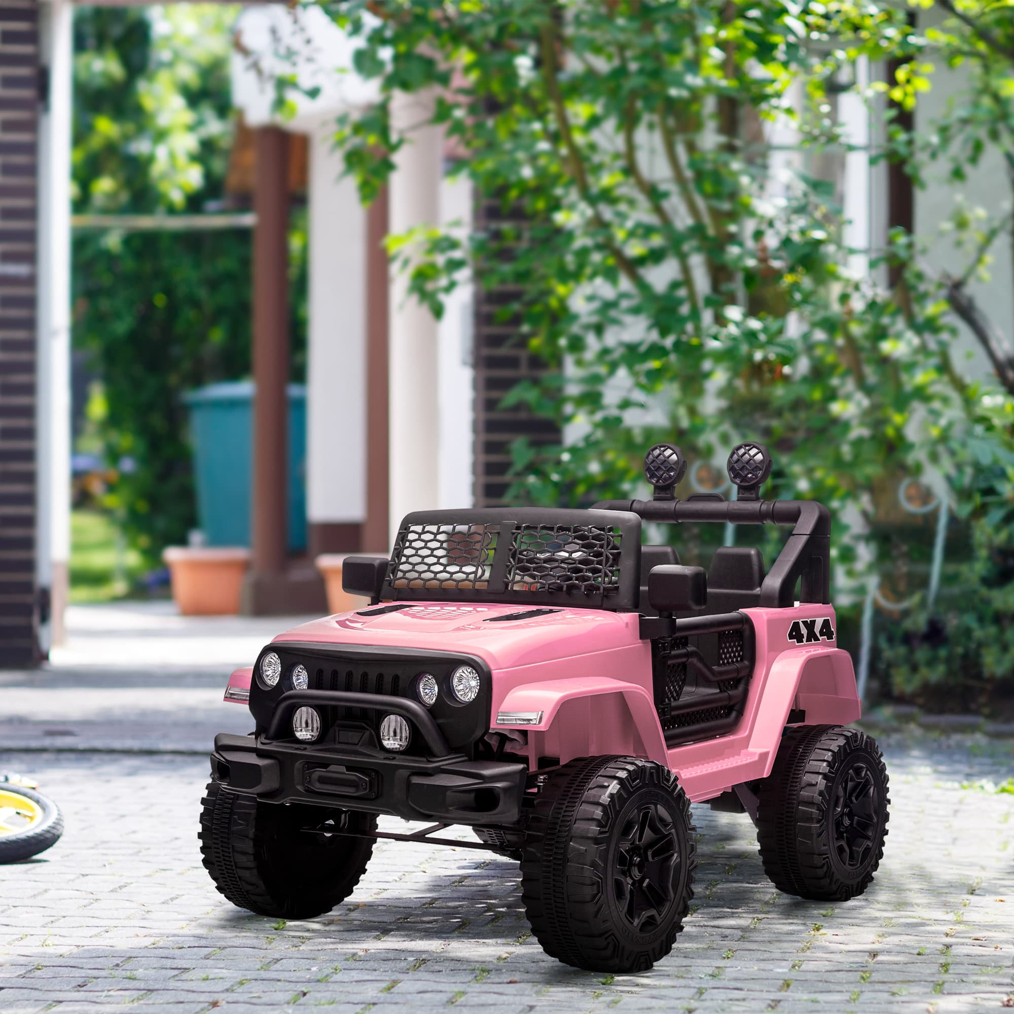 Aosom 12V Electric Truck, Off Road Electric Pickup with Remote Control, Adjustable Speed, Ride on Car for Kids, Pink | Aosom Canada
