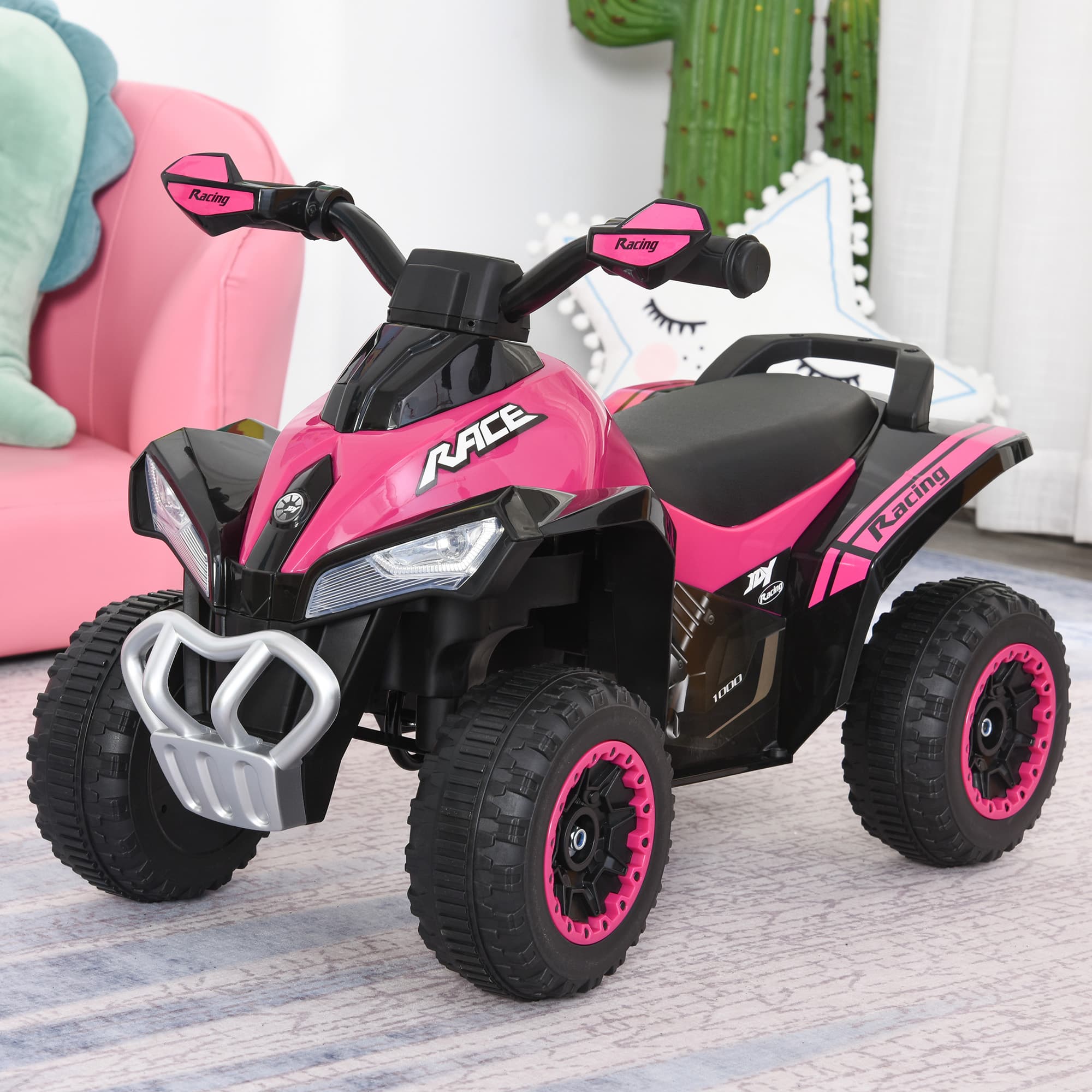 Aosom Kids Ride-On Motorcycle Toy 4 Wheels Walker No Power Foot To Floor with Music and Light | Aosom Canada