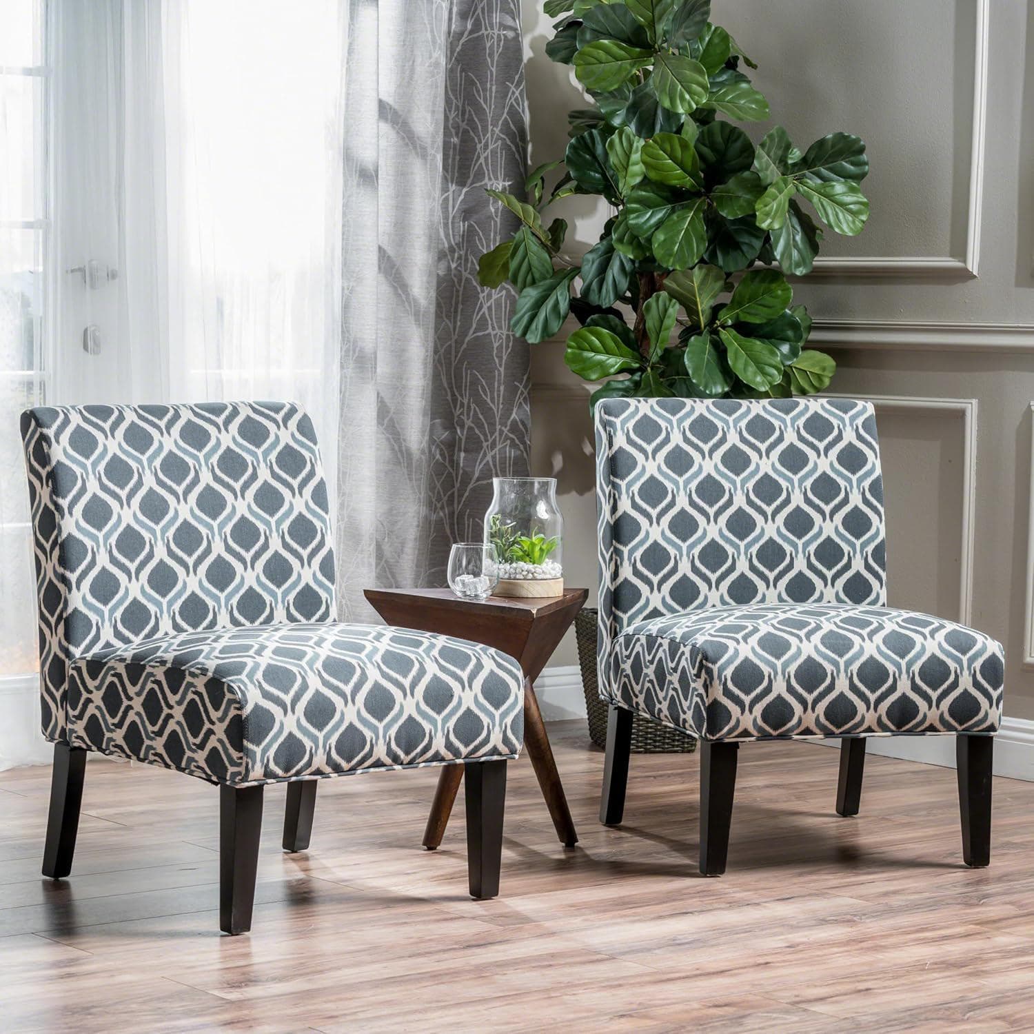 Contemporary Accent Chair with Clean Lines and Rubberwood Legs, Upholstered Seating for Living Room, 22.5'' L x 29.5'' W x 32'' H, Blue | Aosom Canada