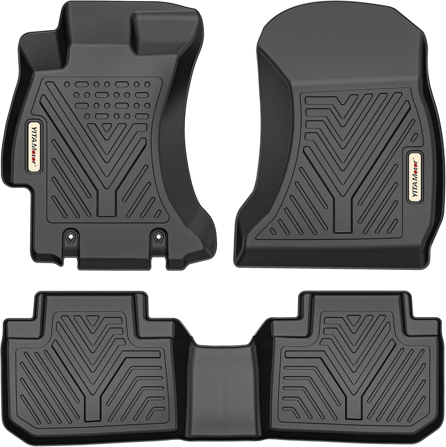 YITAMOTOR® Floor Mats for 14-18 Subaru Forester, Custom-Fit Black TPE Floor Liners 1st & 2nd Row All-Weather Protection