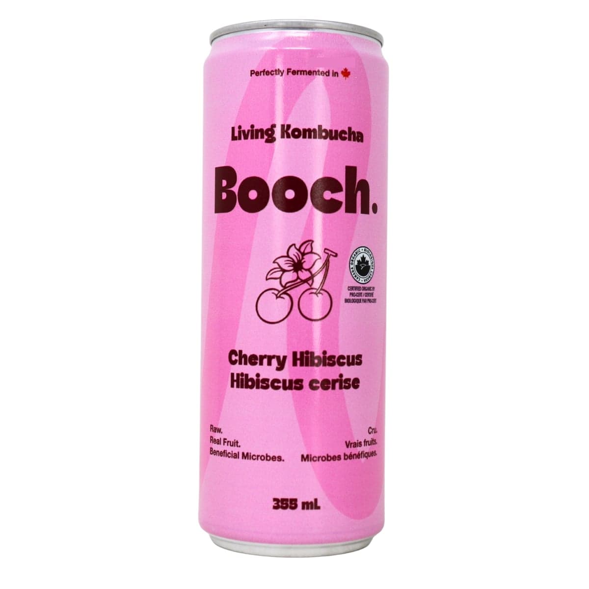 Booch Organic Living Kombucha Cherry Hibiscus, 355 mL