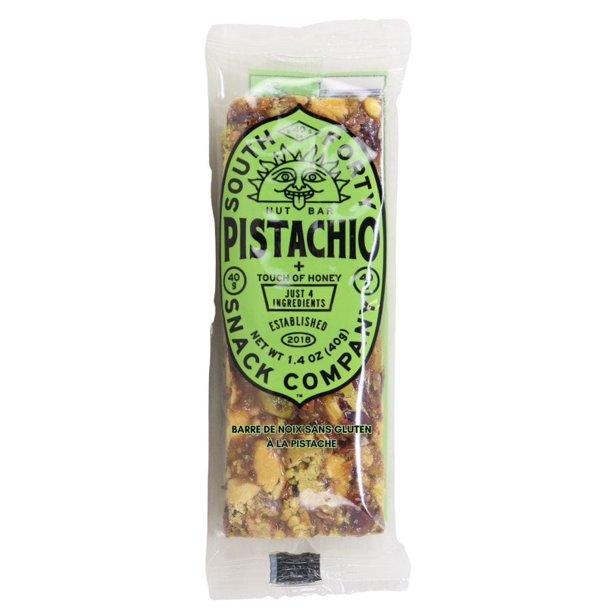 South Forty Snack Company Gluten-Free Nut Bar Pistachio, 40g