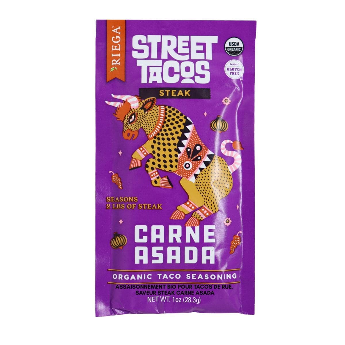 Riega Foods Organic Street Taco Seasoning Steak Carne Asada, 28.3g