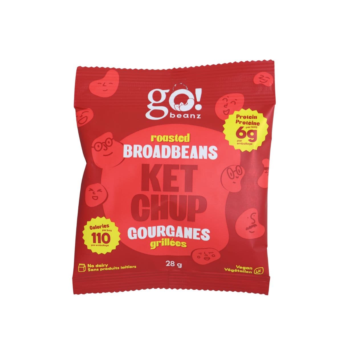 Go! Beanz High Protein Roasted Broadbeans Snack Sea Ketchup, 28g