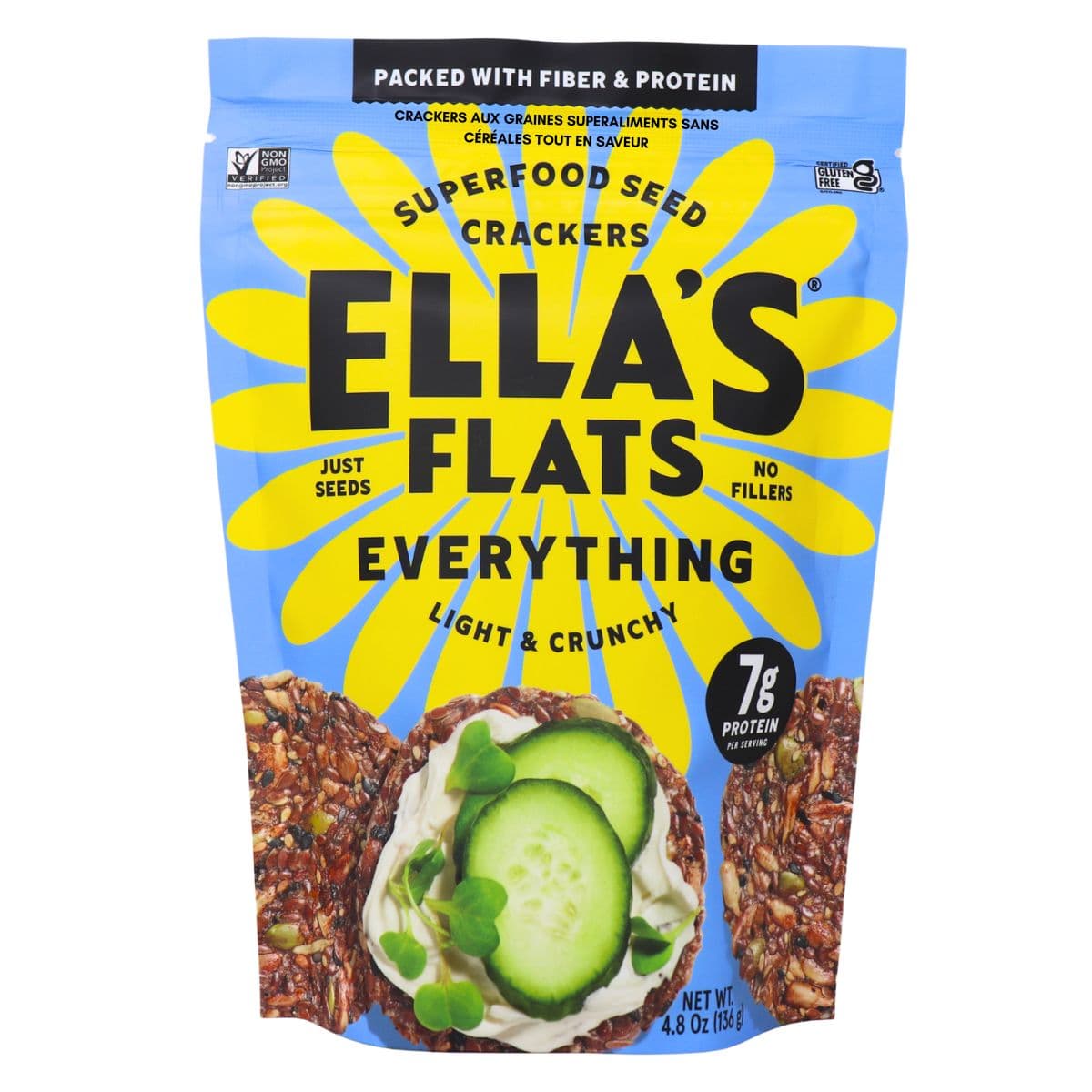 Ella’s Flats Grain-Free Superfood Seed Crackers Everything, 113 g