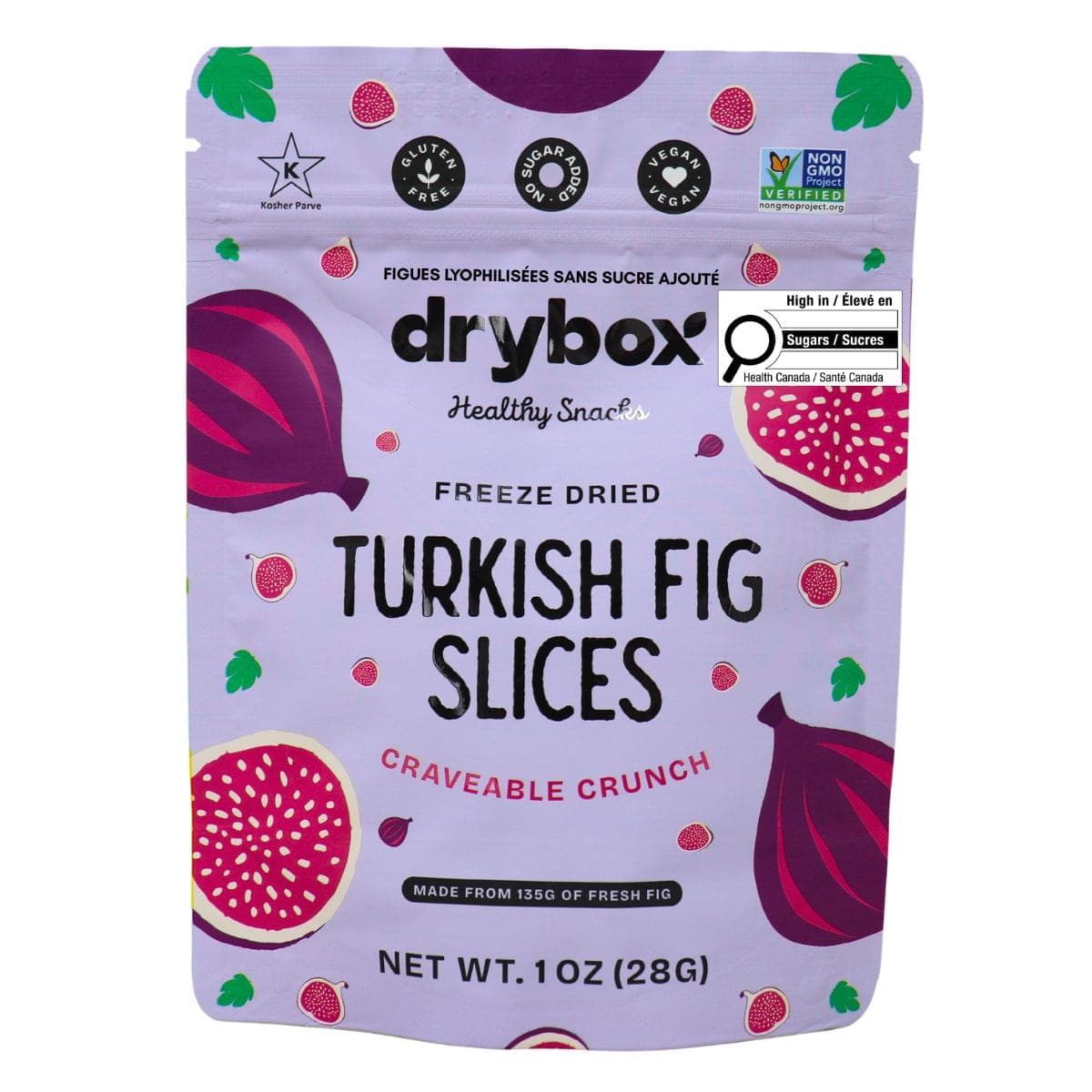 Drybox No Sugar Added Freeze Dried Turkish Fig Slices, 28g