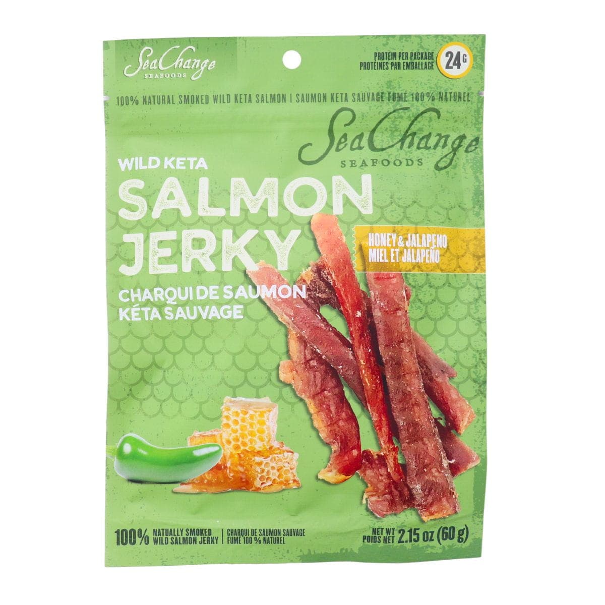 SeaChange Seafoods Wild Keta Salmon Jerky Honey & Jalapeño, 60g