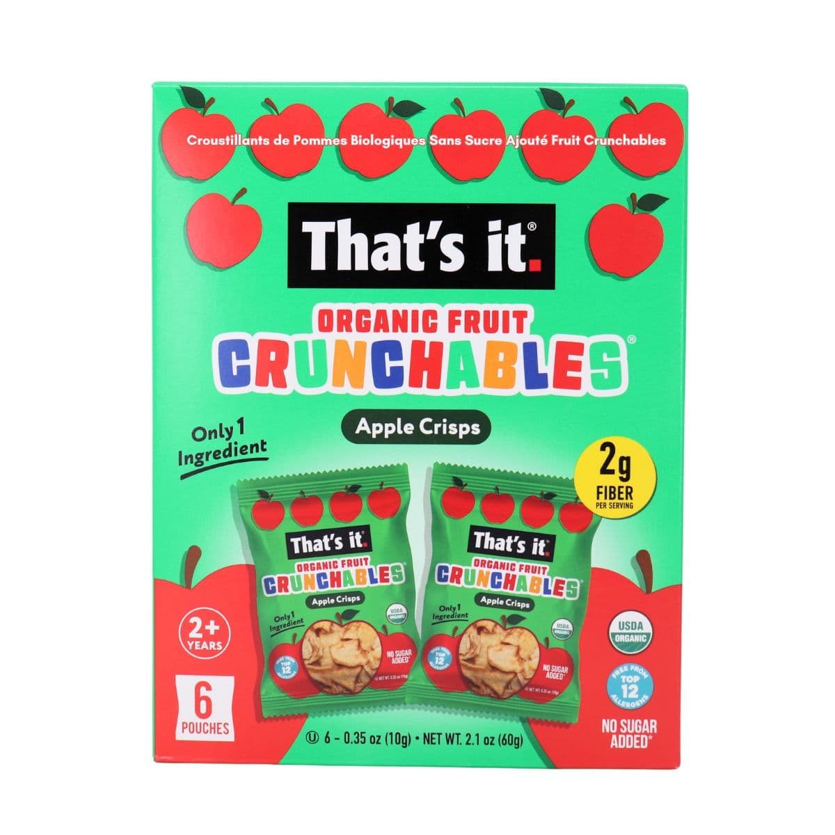 That’s It No Sugar Added Organic Fruit Crunchables Apple Crisps 6-Pack, 10 g each