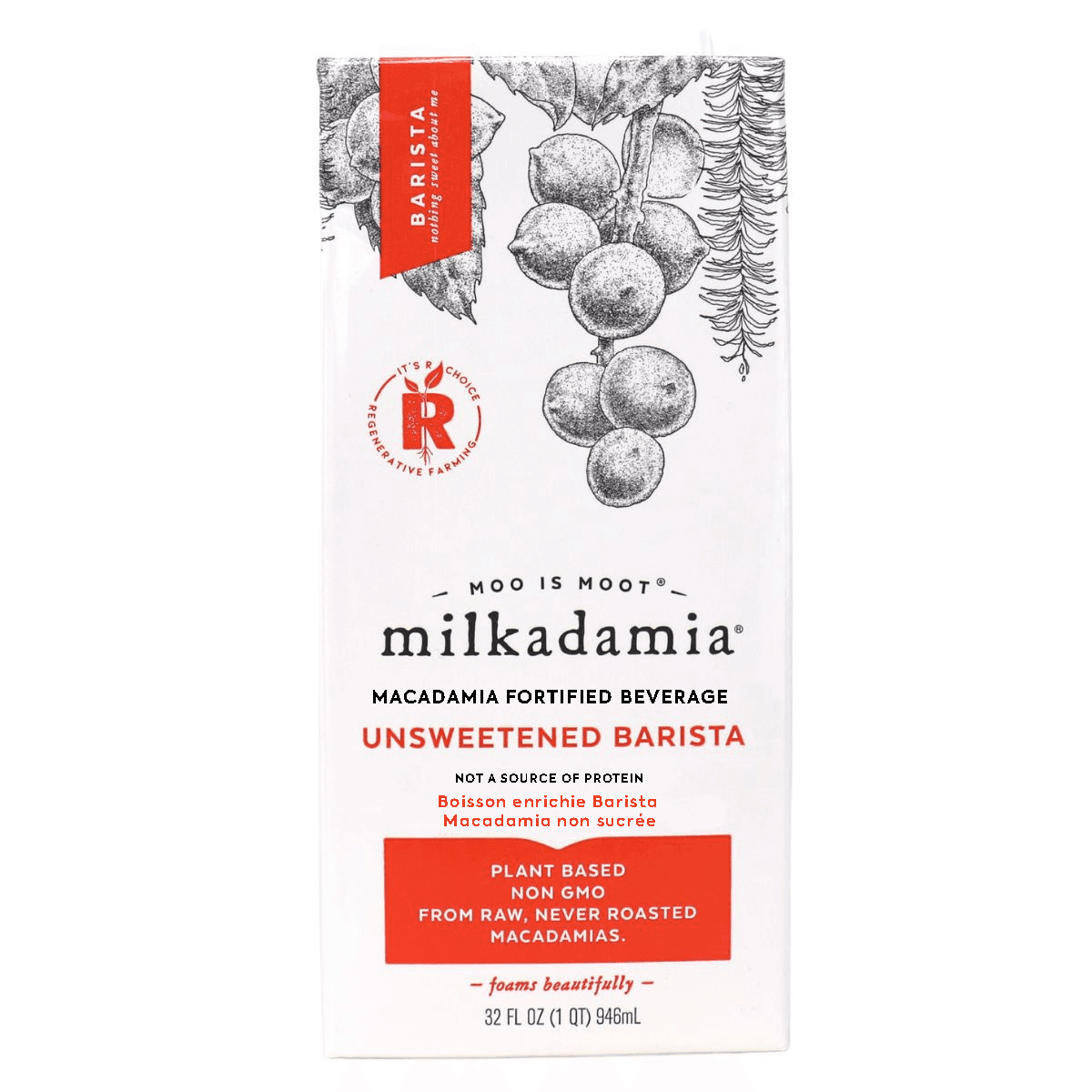 Milkadamia Unsweetened Barista Macadamia Milk, 946mL