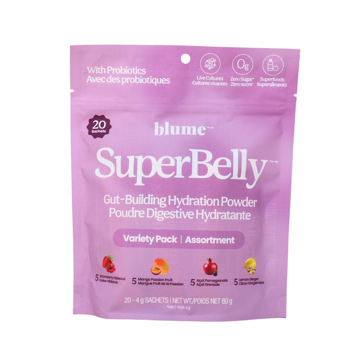Blume Zero Sugar Hydration Powder Variety Pack, 20 Sachets