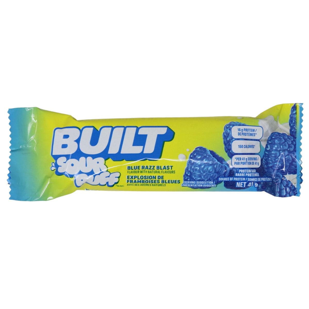 Built Bar Sour Puffs Protein Bar Blue Razz Blast, 41 g