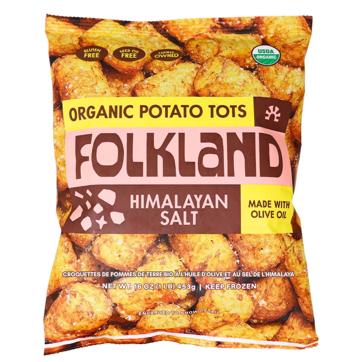 Folkland Organic Potato Tots Made With Olive Oil Himalayan Salt, 453 g