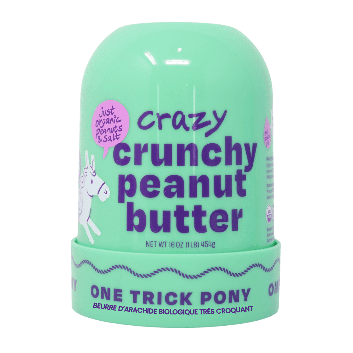 One Trick Pony Organic Crazy Crunchy Peanut Butter, 454g