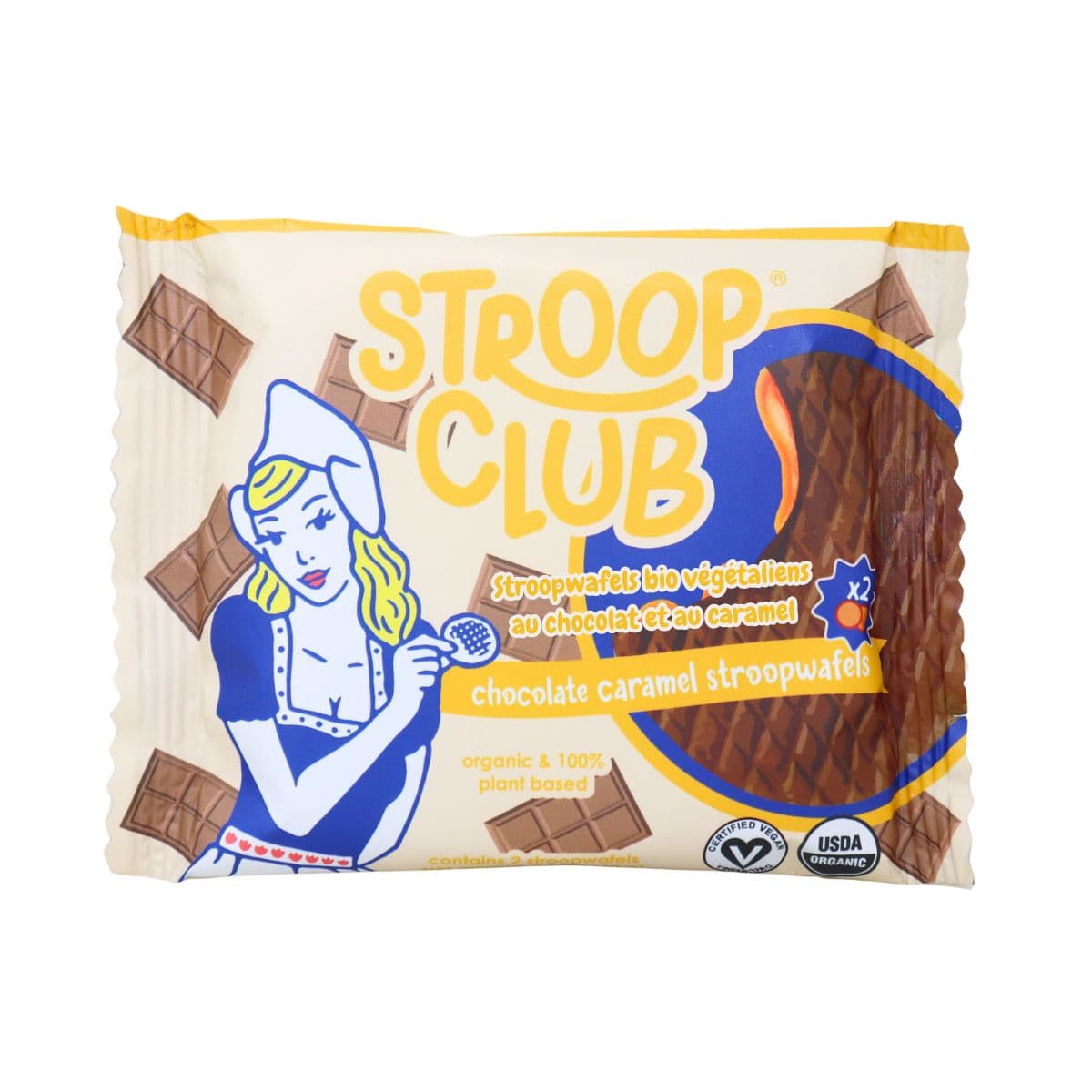 Stroop Club Organic Vegan Chocolate Caramel Stroopwafels, 60g
